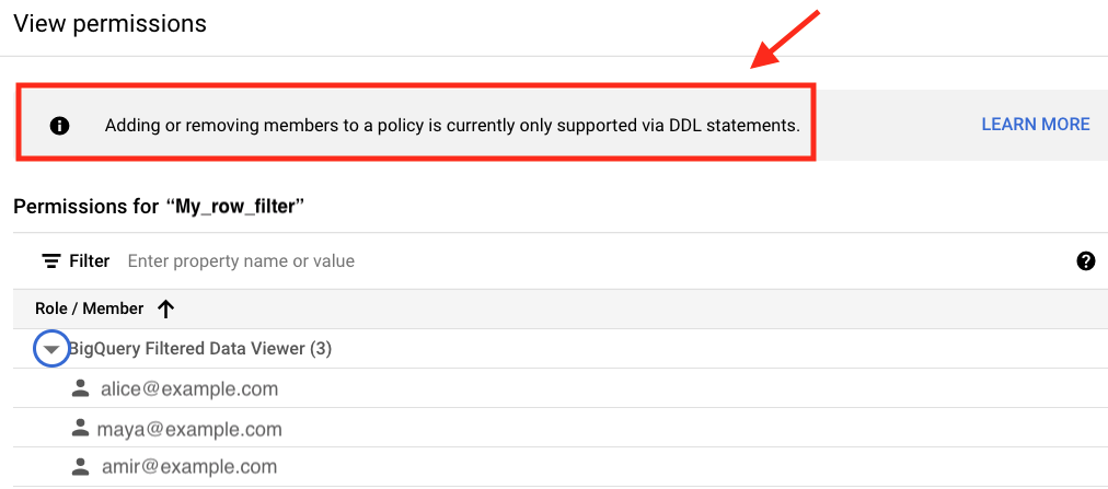 Row access policies detail