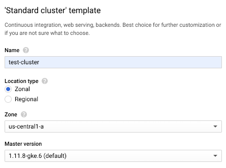 Champ Nom dans le modèle de cluster standard