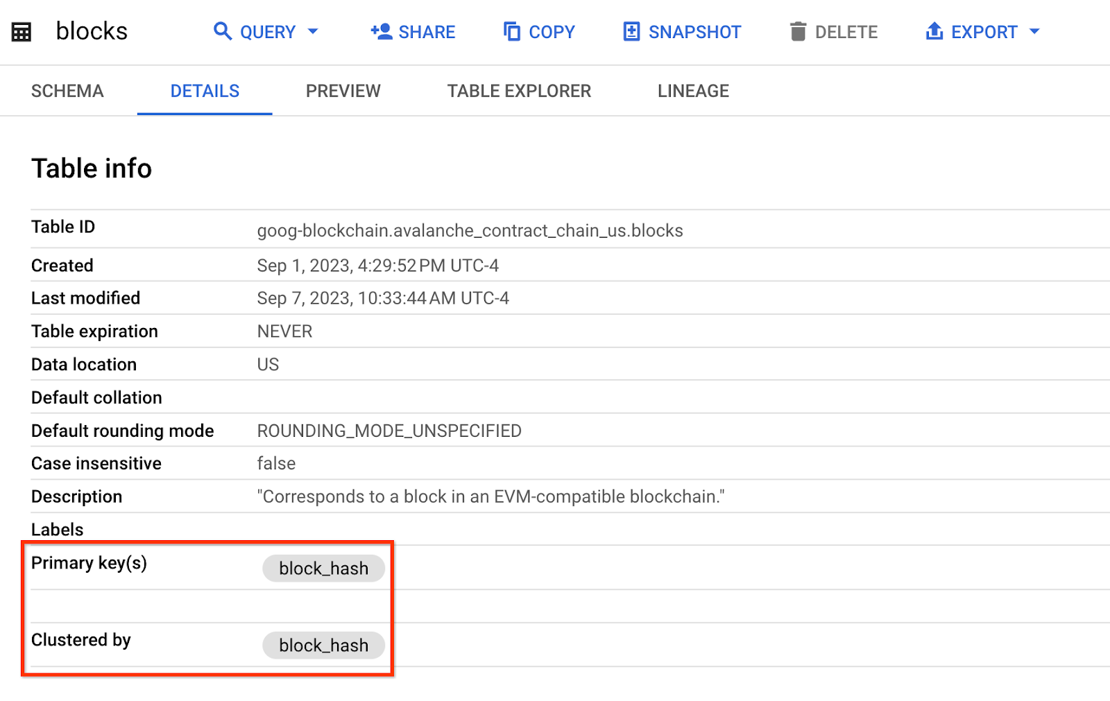 BigQuery table info. Click to enlarge image.