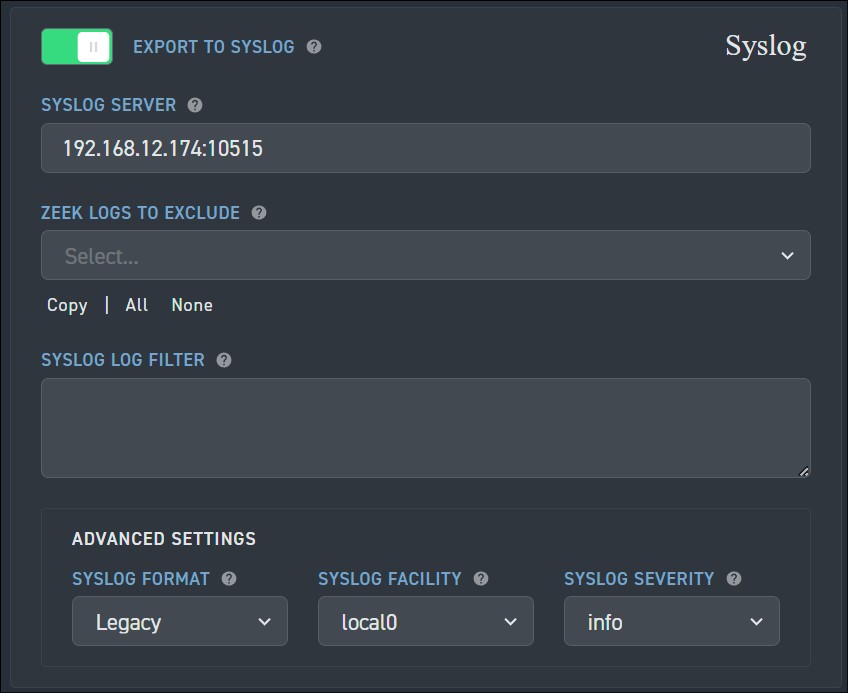 Configuración del sensor Corelight