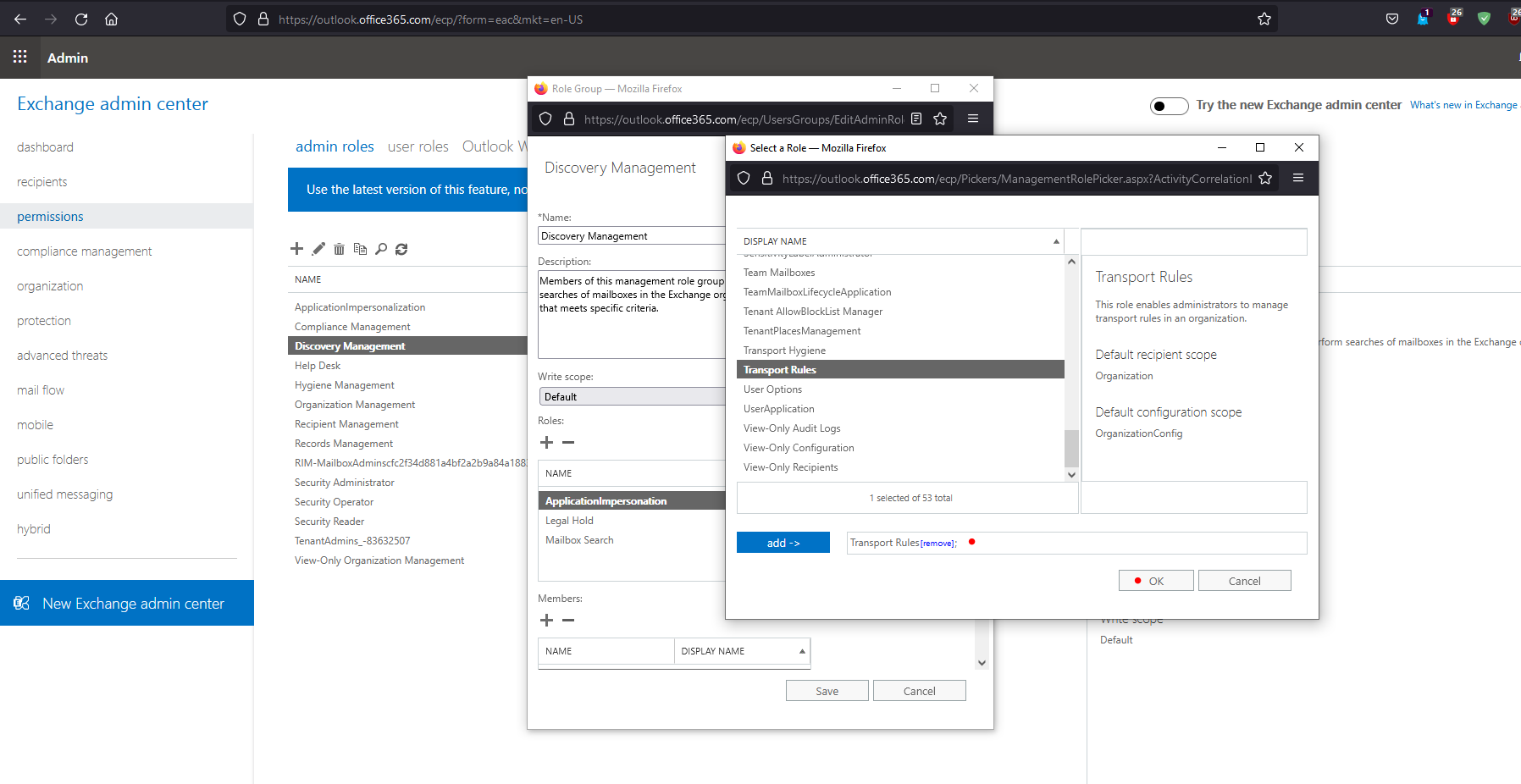 Añadir reglas de transporte
    