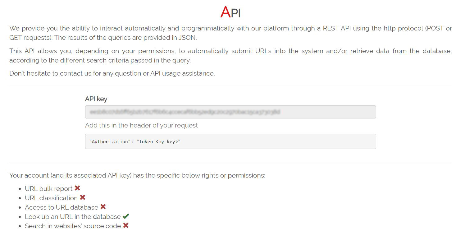 Get API key
value