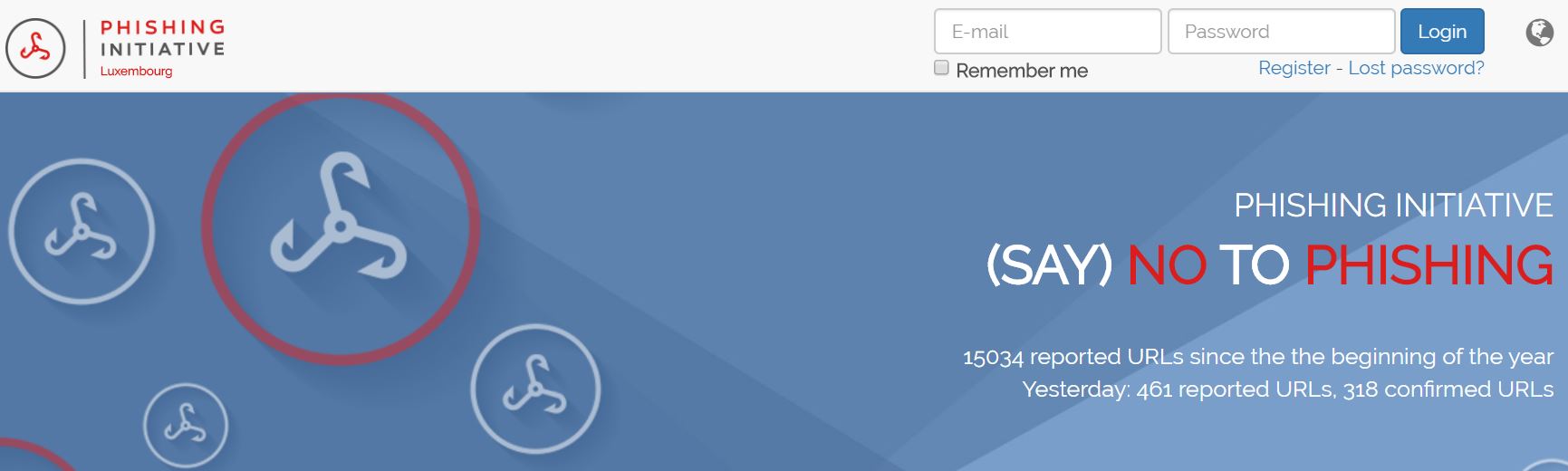 Phishing Initiative login
page