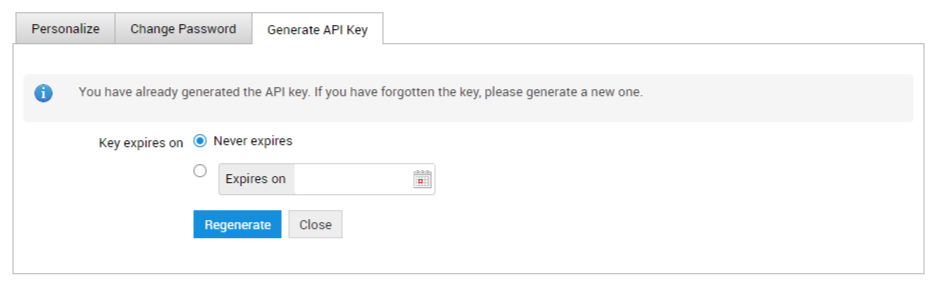 Regenerate API Key in ServiceDesk Plus V3
    console