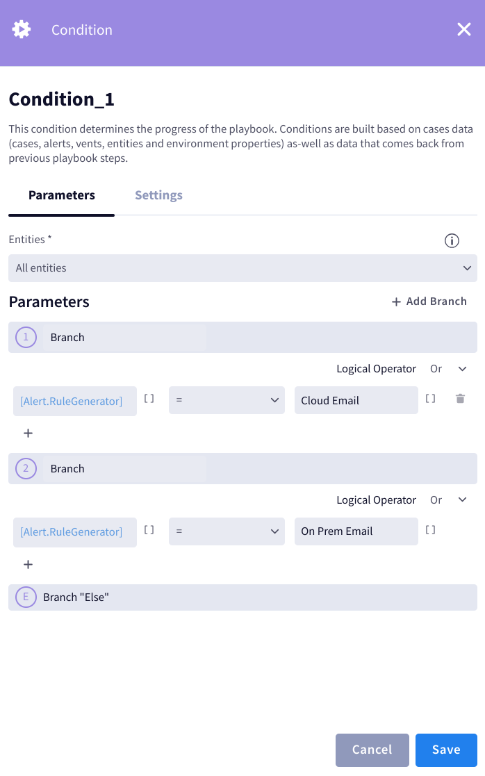 Paso condicional que muestra cómo configurar el nombre de la instancia