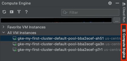 Compute Engine tab in IntelliJ