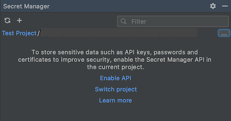 Attivare il collegamento all&#39;API disponibile nel riquadro Secret Manager