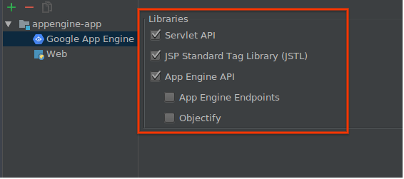 Screenshot showing list of libraries available for selection.