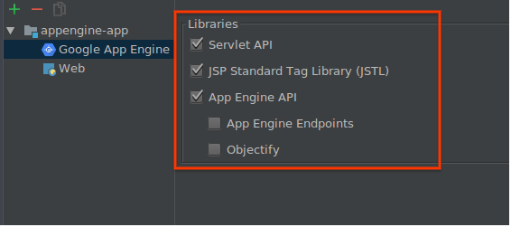 Captura de pantalla que muestra la lista de bibliotecas disponibles para seleccionar.