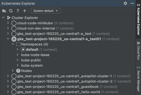 Kubernetes Explorer für Cloud Code