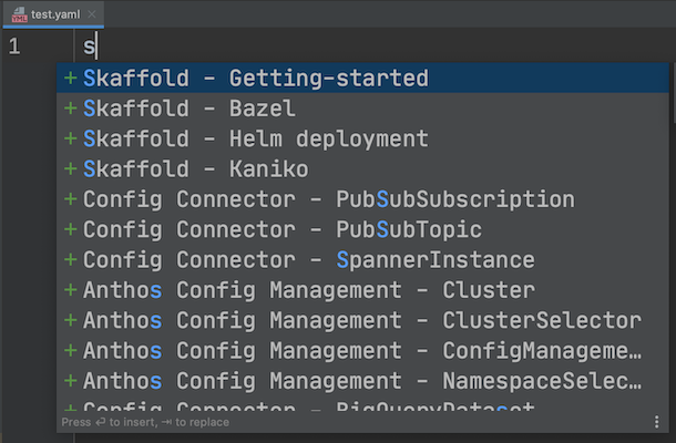 Skaffold yaml templates