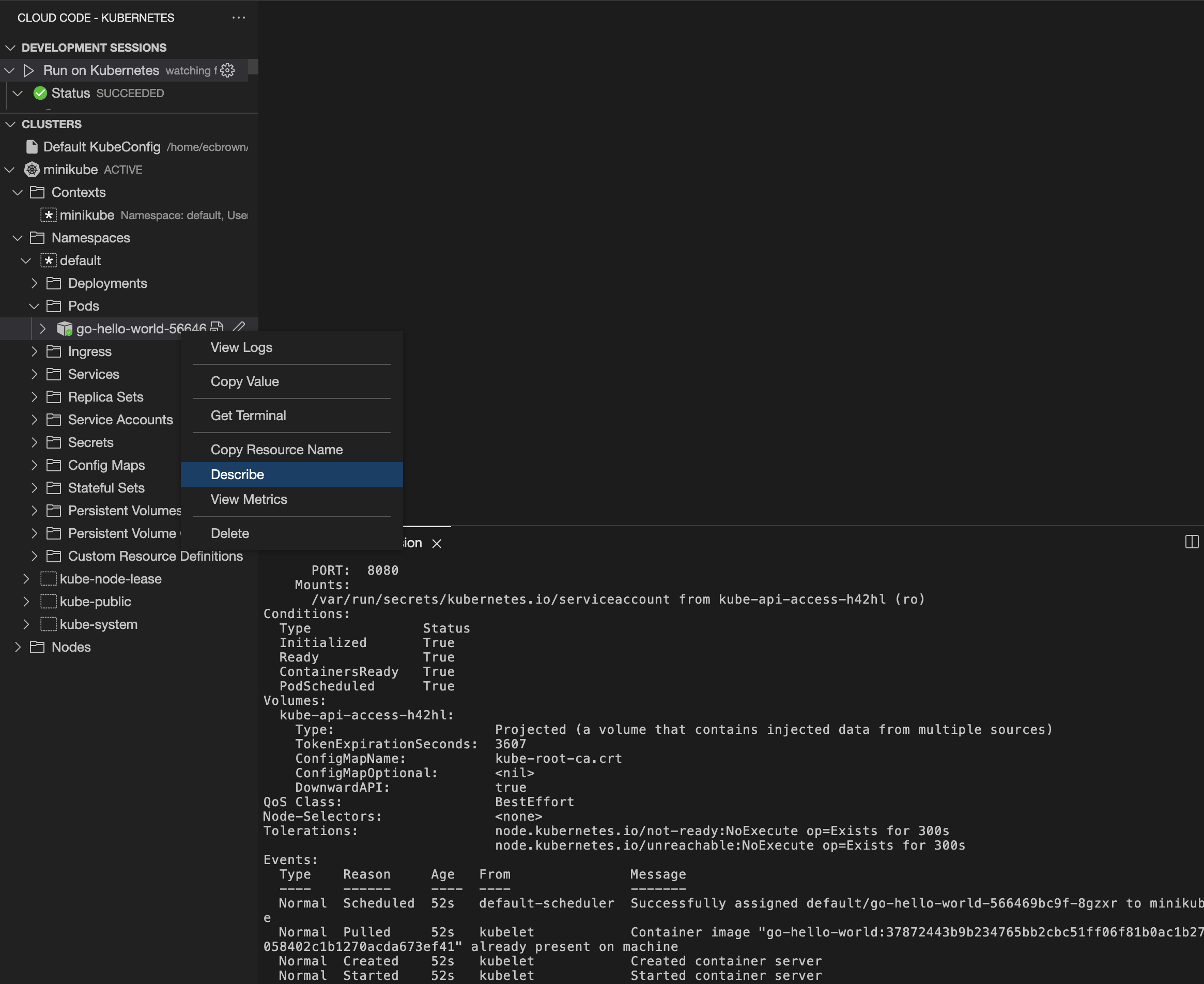 Menjelaskan detail resource di menu klik kanan