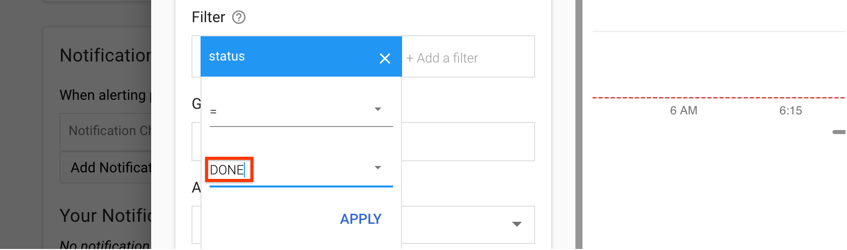 Filterstatus der Benachrichtigung