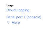 Grafik: Aufrufen von Cloud Logging-Logs durch Klicken auf „Cloud Logging“.