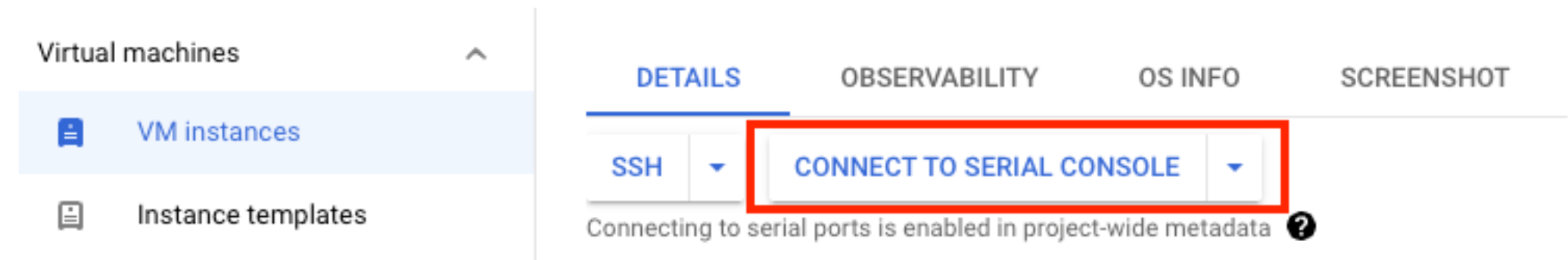 Consola de série