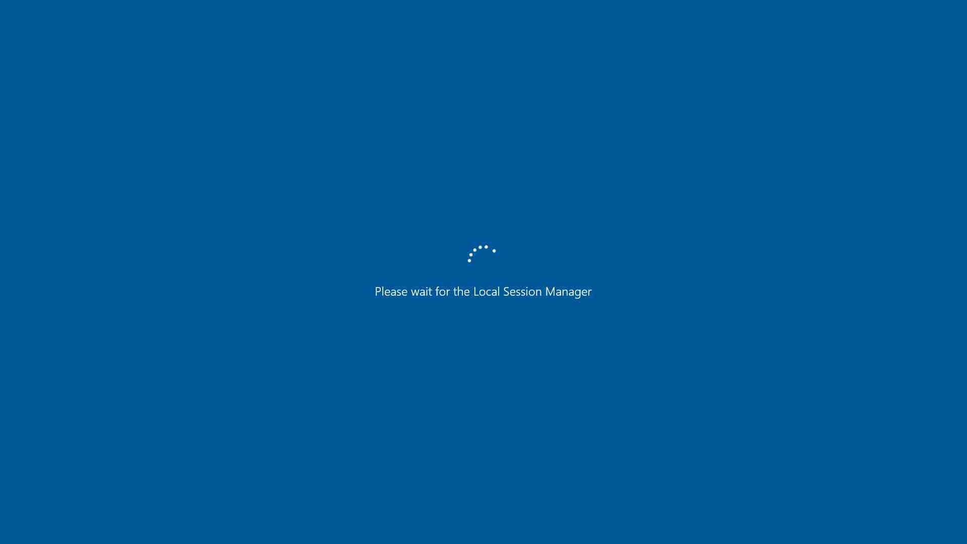 Windows Server 2016 loading system services.