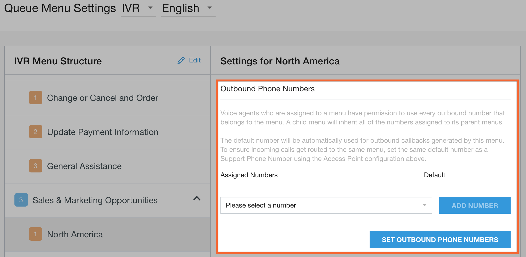 Assign outbound number display