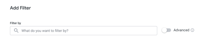 Write in or select a field name to filter by.