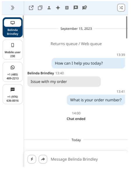The chat history in the chat adapter.