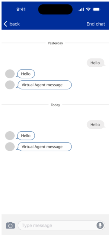 The chat history in the mobile SDK.
