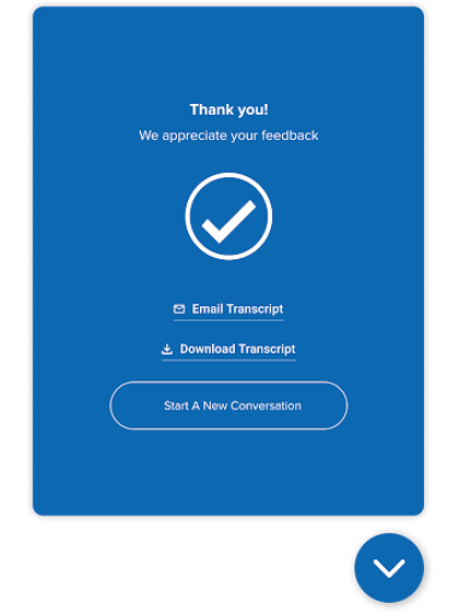 The CSAT Thank you! dialog.
