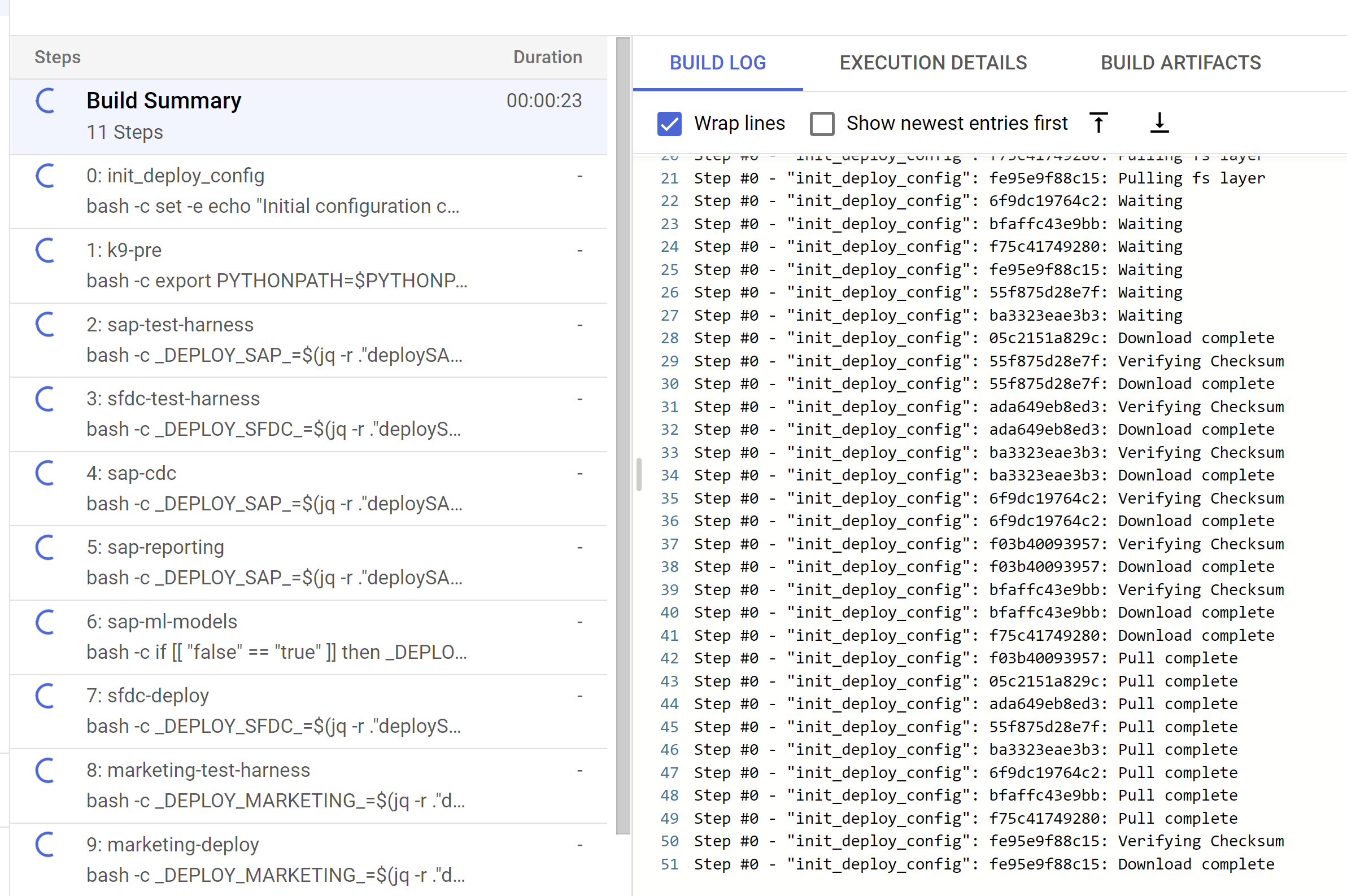 Logs progress