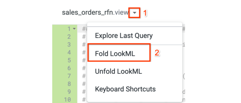 摺疊 LookML