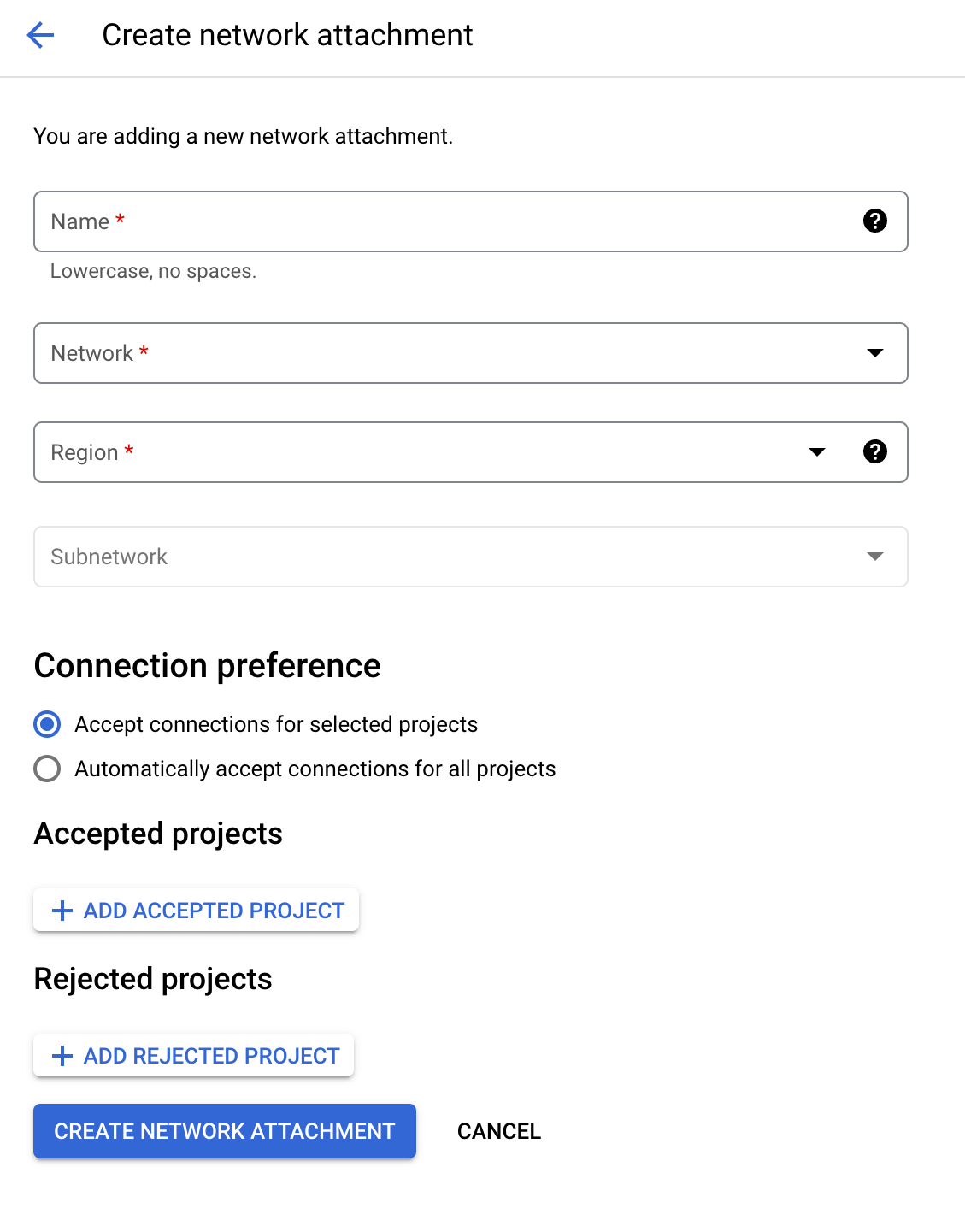 Create a network attachment