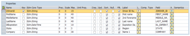 Filter properties in SAP