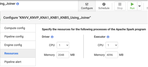 Optimize resource settings in Cloud Data Fusion Configure window