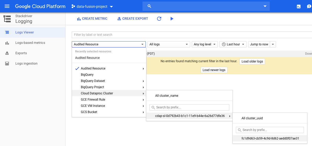 Acesse o Cloud Logging.