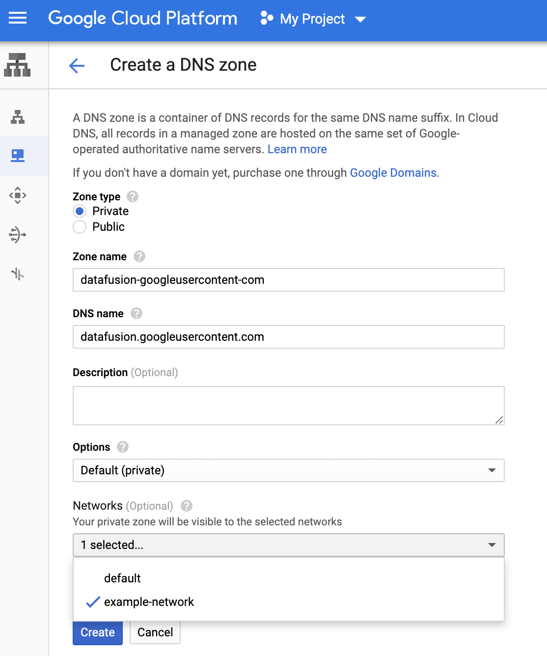 How to fill in the zone fields.