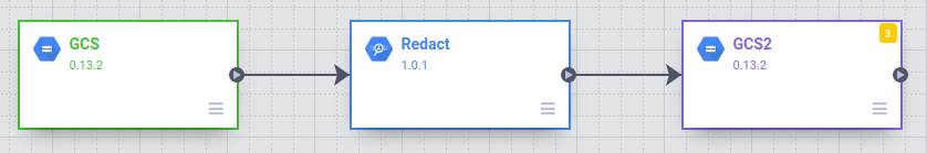 將 Redact 節點連結至第二個 Cloud Storage 節點。