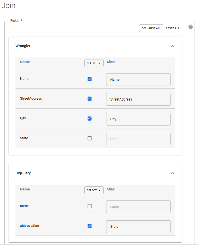 Joiner node properties