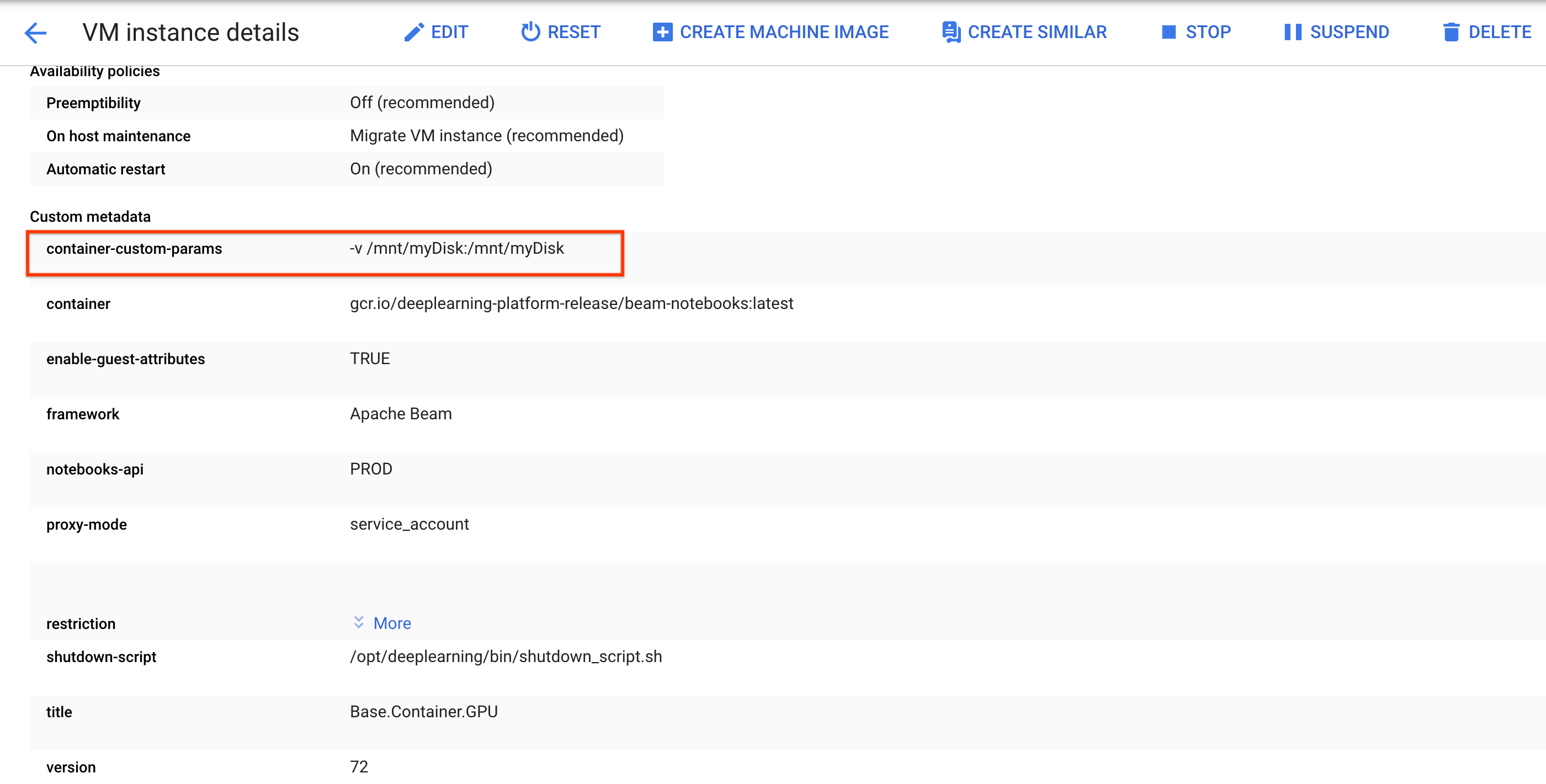 Metadata tambahan yang diperlukan untuk mengikat PD yang terpasang