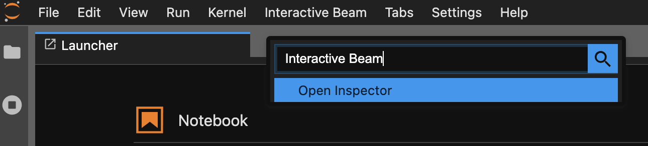 Open inspector through command palette