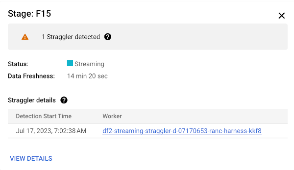 Straggler 详细信息卡片的屏幕截图。