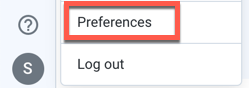 The Preferences option.