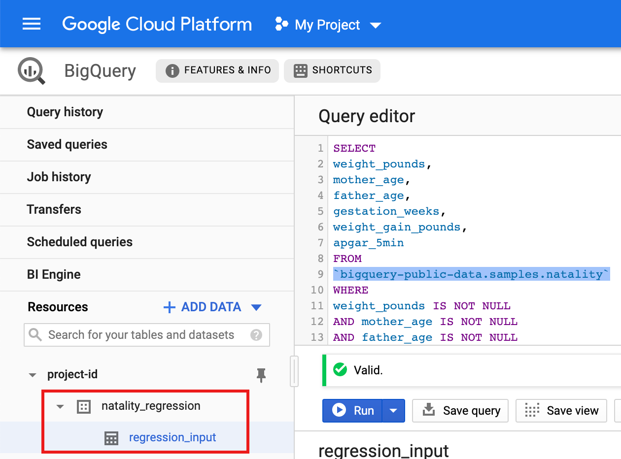 Bigquery best sale linear regression