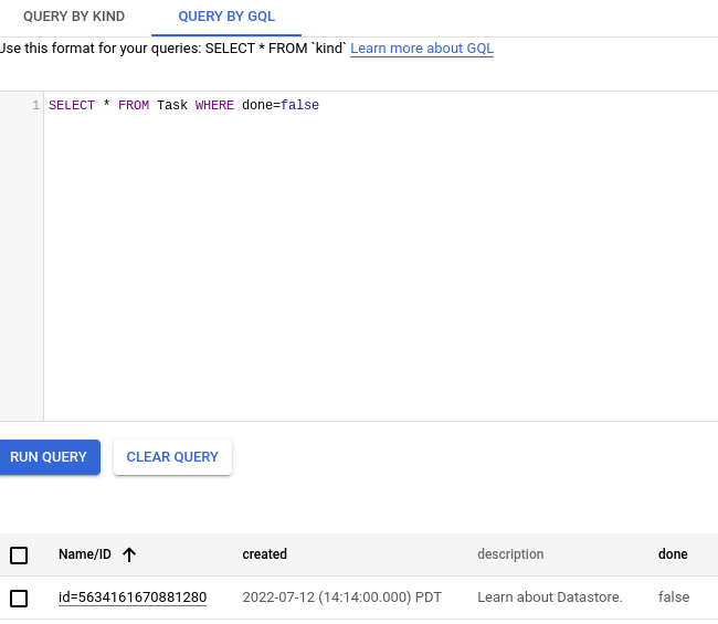 已应用过滤条件的 GQL 查询