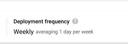 La métrica de frecuencia de implementaciones, que se muestra en la página de detalles de la canalización de entrega