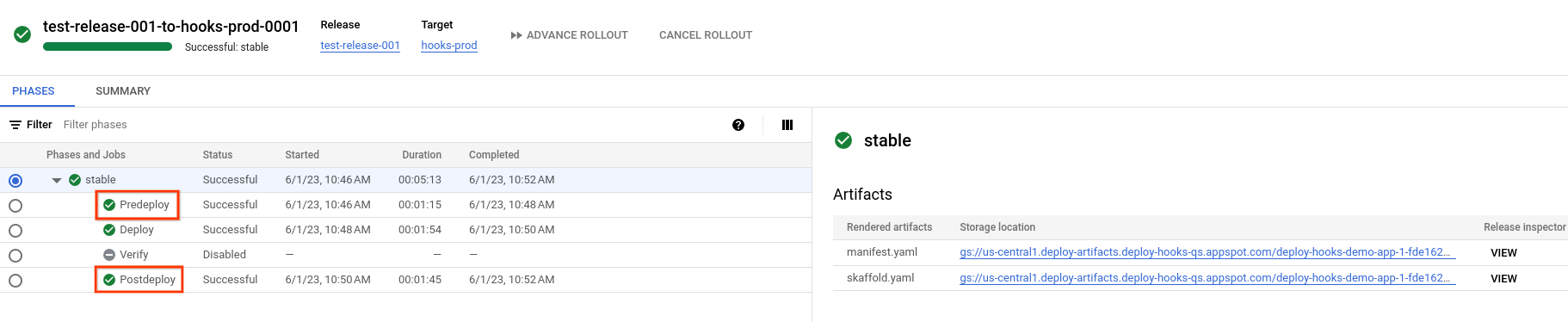  Google Cloud 控制台中的推出作業