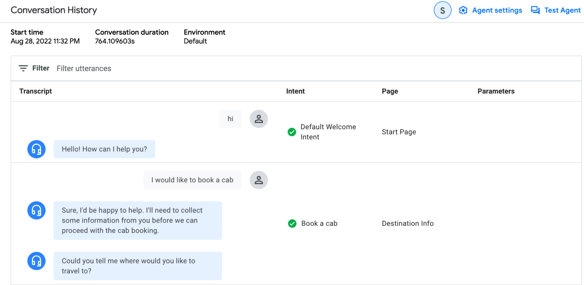 Capture d&#39;écran de la vue d&#39;informations sur la conversation