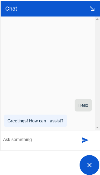 Capture d&#39;écran de Dialogflow Messenger