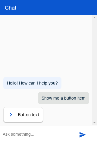 Screenshot del tipo di pulsante di Dialogflow Messenger