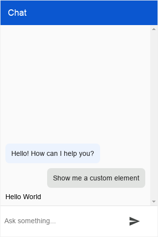 Screenshot jenis template kustom Dialogflow Messenger