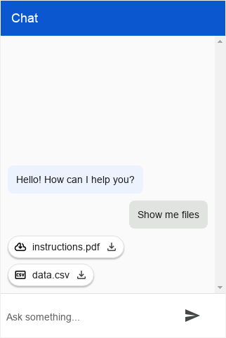 Screenshot del tipo di file di Dialogflow Messenger