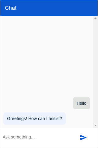 Captura de pantalla de Dialogflow Messenger