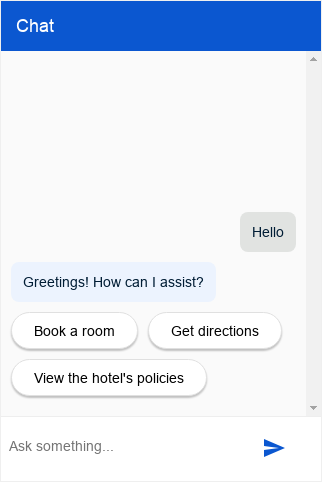 Screenshot di Dialogflow Messenger