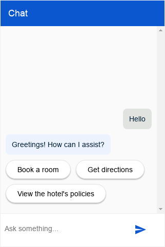 Captura de pantalla de Dialogflow Messenger